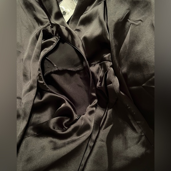 NWT Satin Surplice Tulip-Hem Mini Dress - Picture 11 of 14